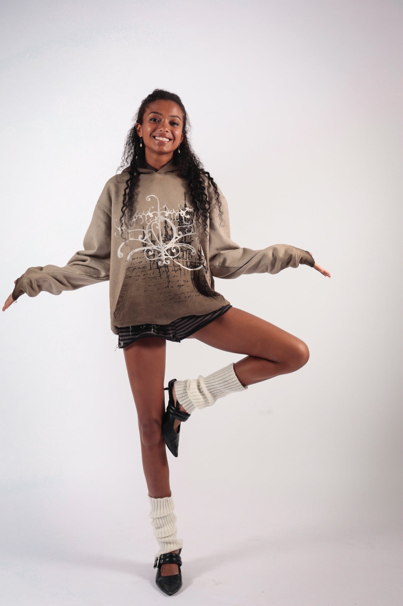 Mocha Fade Hoodie with Screenprint