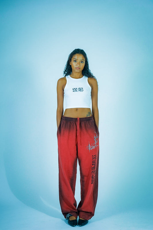 Red Sweatpant with Screenprint