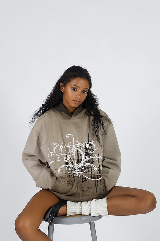 Mocha Fade Hoodie with Screenprint